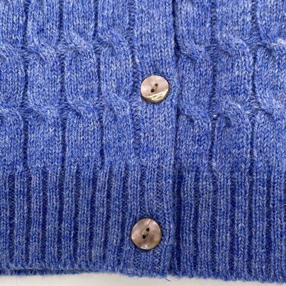 Norm Thompson Women's Cable Knit Wool Blend Cardigan Sweater Blue Medium NWOT - Picture 8 of 12